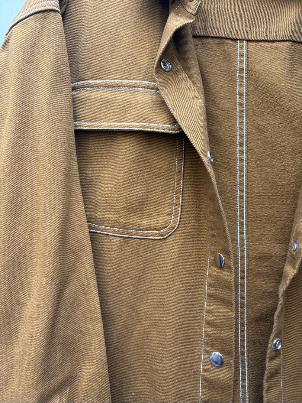 Oversized Button-Front Utility Shirt Jacket - Picture 6 of 7